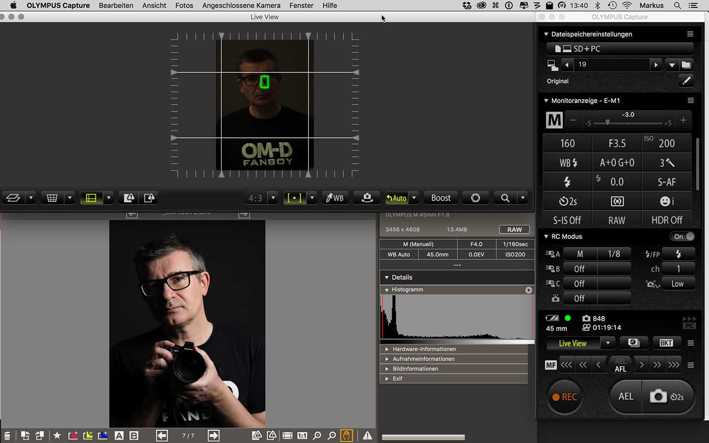 Tethered Shooting mit der Olympus OMD EM1 Grafik und Gestaltung